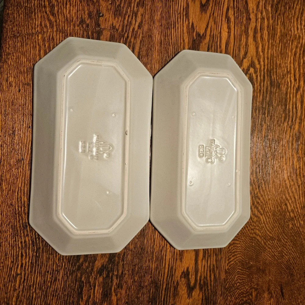 Pfaltzgraff Heritage White Bread‎ Tray Set 2 Joyous Heart Stoneware Platter 528